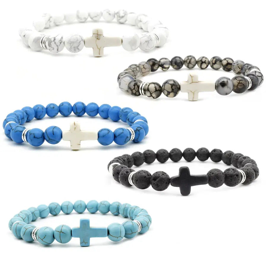 Unisex Natural Cross Design Buddhist-Christian Geometric Pattern Pearl Diamond Popular Religious Weddings Parties Gift Idea