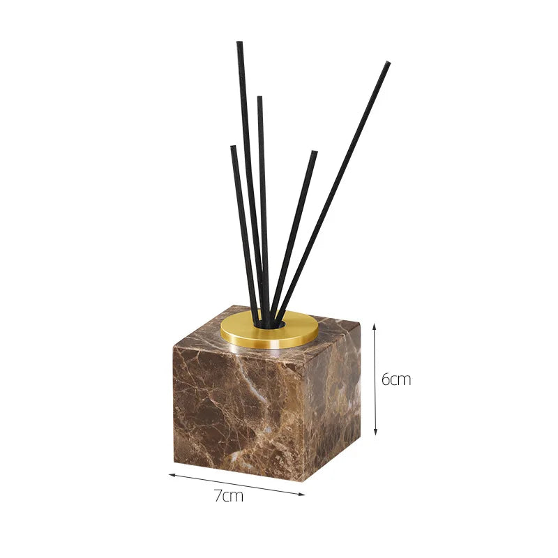 Fancy Natural Black Marble Stone Incense Diffuser Seat Incense Stick Holder Bottle Pot Jar Burners Aroma Reed Stick Diffuser