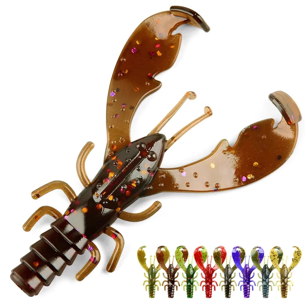 Spinpoler Soft Crawfish Fishing Lure 7.5cm Shrimp Silicone Creature Artificial Bait Freshwater Bass RedsFlounderSpeckled Trout
