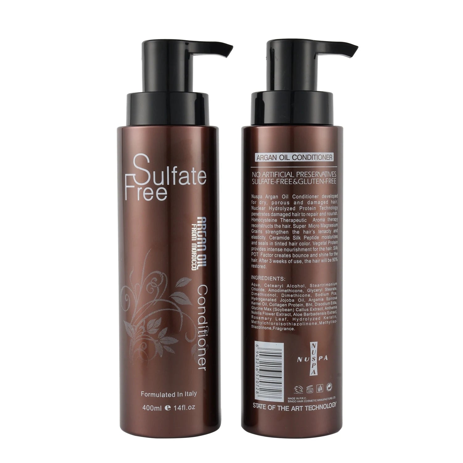 Private Label Nourishing Smoothing Shine Keratin Treatment Sulphate Free Argan Oil Conditioner