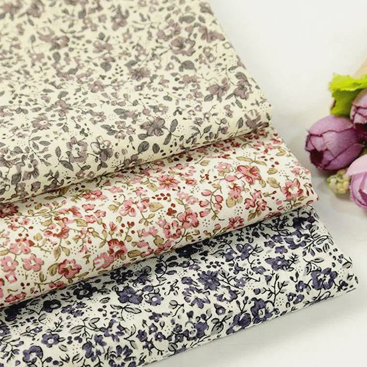 Popular Small Floral 100% Cotton Print Fabric Factory Direct Sales Poplin Printed Fabric for Skirt