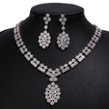 2022 Hot Sale Wedding Jewelry Bridal Necklace Earrings Set Elegant Snowflake Zircon Jewelry Set for Women Girls