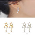 S925 Sterling Silver Earrings Korean Fashion Crystal Earrings Star Your Earrings Silver Jewelry Accessories