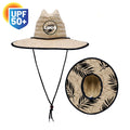 Customizable Tropical Leaves Straw Hat with Jungle Leaf Pattern for Outdoor Activities Fishing Travel Casual Wear Cycling Sports