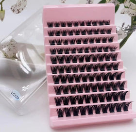 Wholesale Professional DIY Individual Lash Clusters Eyelash Extensions Kit Synthetic Hair Natural for Pre-cut Segments Black