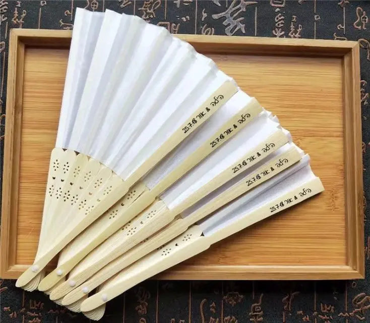 Personalized Wood Fan Custom Bamboo Clack Hand Held Fans Promotion