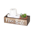 Hot Selling Rustic Wooden Toilet Tissue Box Customizable Rectangle Bathroom Storage with Lacquer Technique MegaBDM