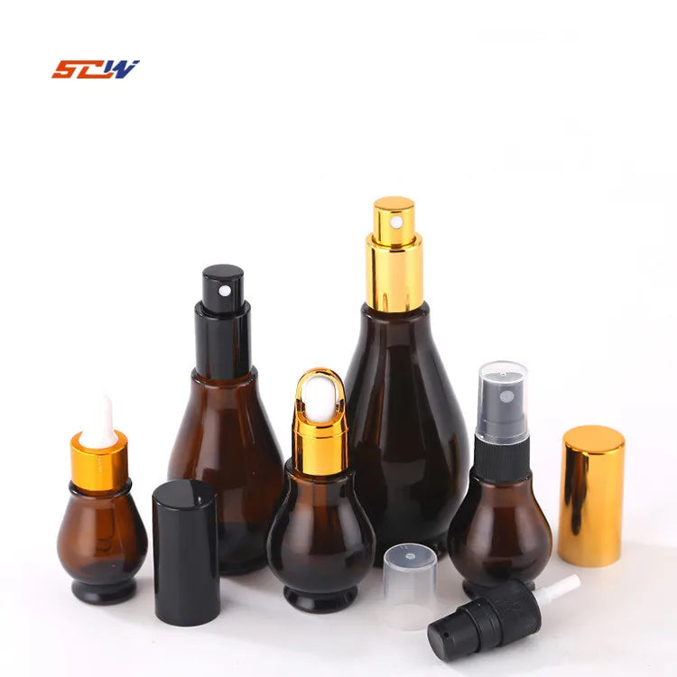 High Quality 10ml 20ml 30ml 50ml 100ml Amber Essential Oil Dropper Bottle Portable Cosmetic Bottle