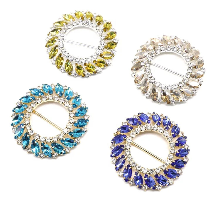 S373 Hot Sell Wholesale Women Rhinestone Belt Buckle Round Rhinestone Shoe Buckles Decoration