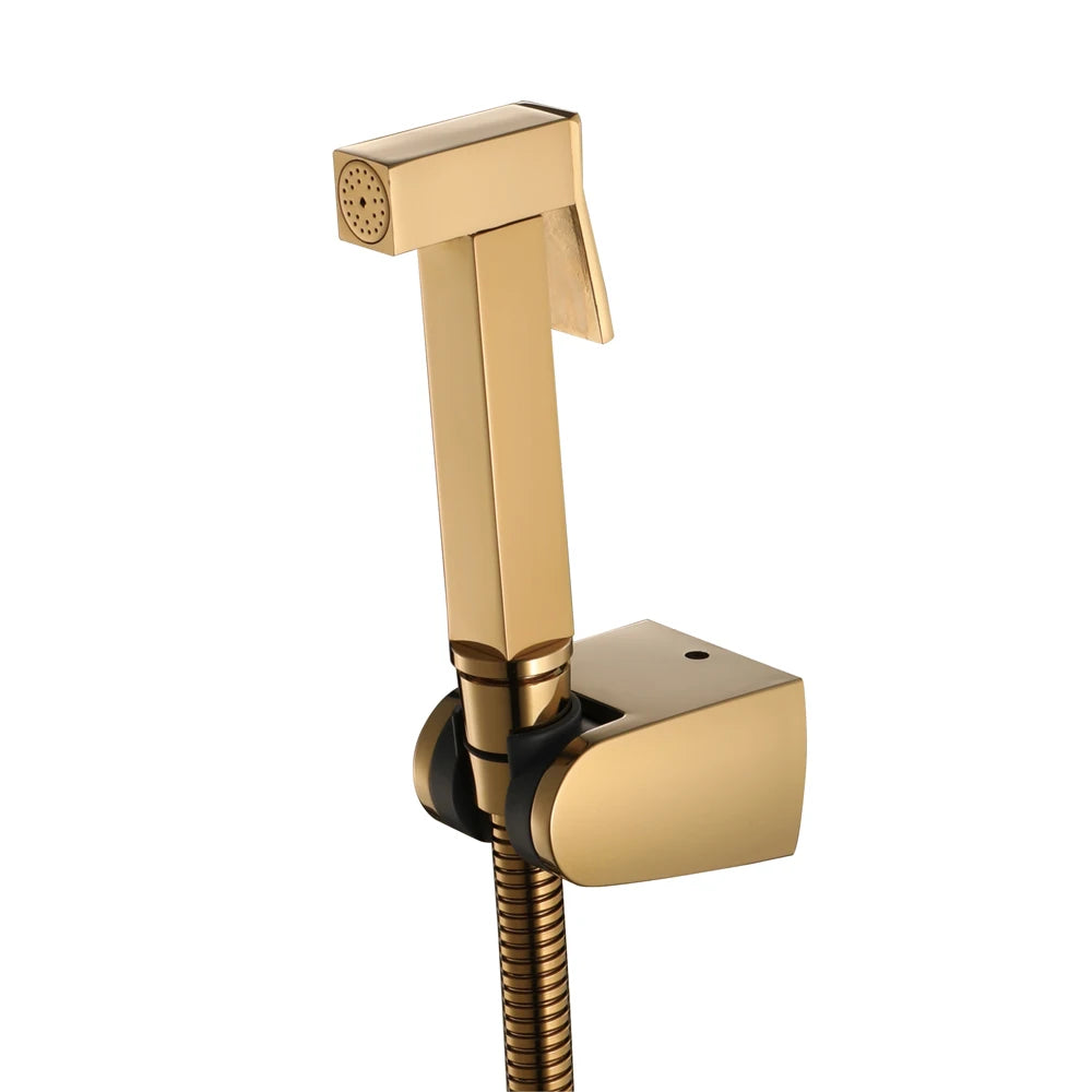 Gold Bidet Toilet Sprayer Kit Stainless Steel Modern Easy Wall-mounted Vertical Spray Bathroom Cloth Diaper Washer Shower