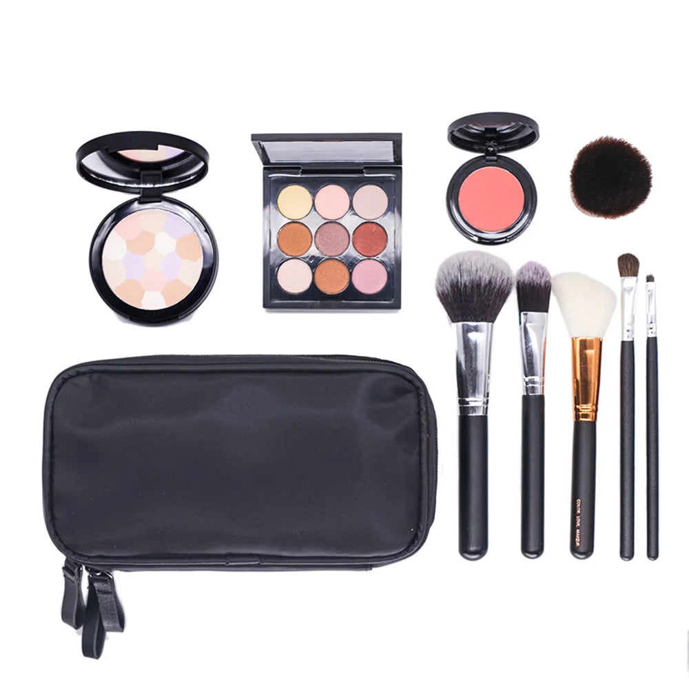 Multi Function Creative Double Layer Travel Square Makeup Storage Bag Brush Lipstick Oil Bottle Sanitary Pads Organizer Holder