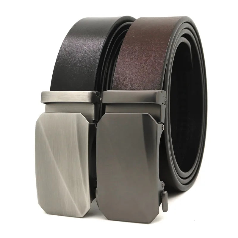 LQbelt Cowhide Belt Men's Genuine Leather Belt Automatic Buckle Belts for Men Custom Logo OEM Factory