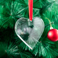 Fashion Heart Shape Christmas Tree Decorations Ornaments Transparent Custom Logo K9 Crystal Glass Ornament for Home Decoration
