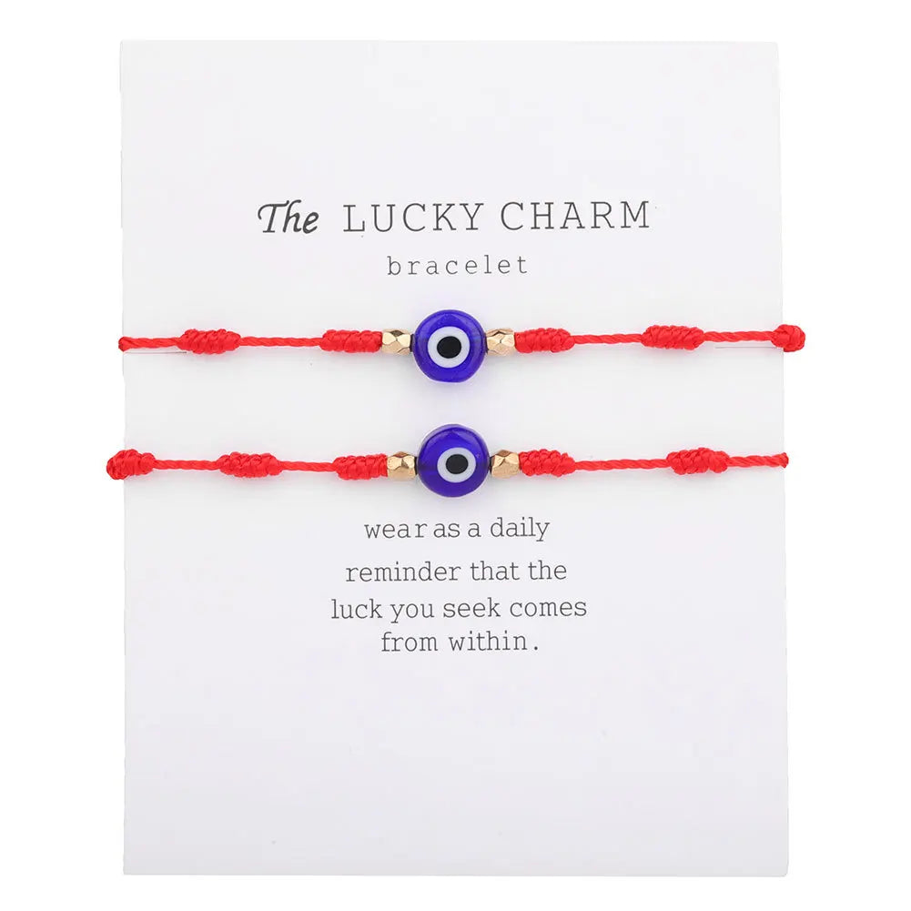 Evil Eye 7 Knot Lucky Bracelets Adjustable Red String Amulet Bracelets for Women Men Little Boys & Girls