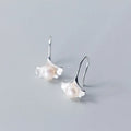 Real 925 Sterling Silver Freshwater Pearl Ginkgo Leaf Earrings for Women Wedding Valentine's Day Jewelry