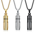 Novel Open Perfume Bottle Pendant Stainless Steel Necklace Classic Memorial Necklaces Jewelry for Men Women for Party Wedding