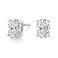 OAHLAN Fashion Jewelry Hypoallergenic 1CT Oval Cut Cubic Zirconia Rhodium Plated 925 Sterling Silver Stud Earrings for Women
