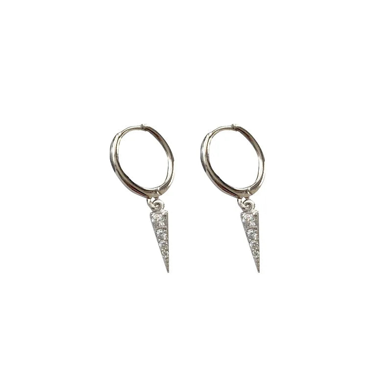 REETI 925 Sterling Silver Shiny Inlaid Cubic Zircon Geometry Hoop Earrings Punk Jewelry for Women Party Gifts