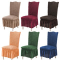 Light Luxury Seersucker Lace Skirt All-Inclusive Chair Cover Banquet Wedding Elastic One-Piece Dining Chair Cover