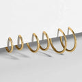 Dingran Minimalist Jewelry Waterproof Stainless Steel Gold Plated Various Sizes Sinmple Hoop Earrings