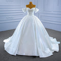 RSM67397 Luxury Simple Heavy Beaded Sequins Lace up Off Shoulder Wedding Dress Jancember