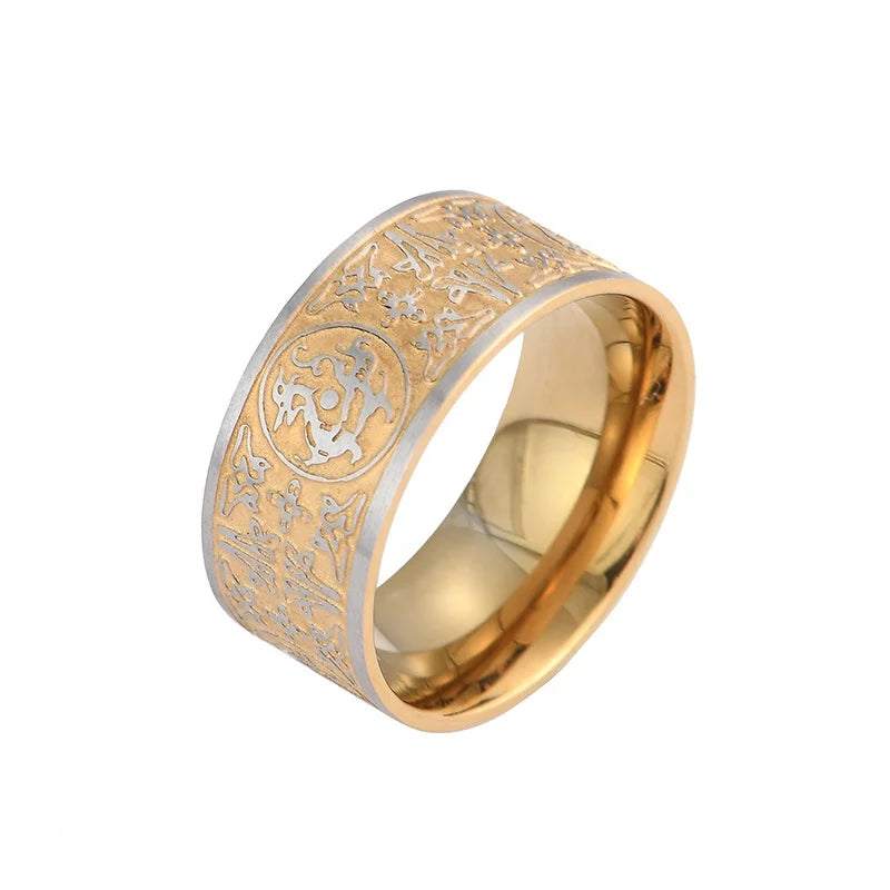 Vintage Stainless Steel Men's Domineering Ring New Product with Carved Dragon Jewelry for Engagement Party Anniversary