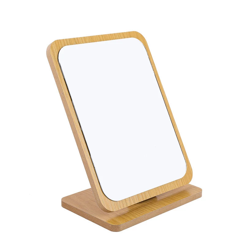 2025 Hot Sale Square Wooden Round Square Dressing Make up Customs Logo Mirror MegaBDM