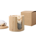 CARE ME Custom Logo Biodegradable Washable Eye/Facial Cotton Pads with Bamboo Tube 8cm Diameter Makeup Removal & Daily Clean