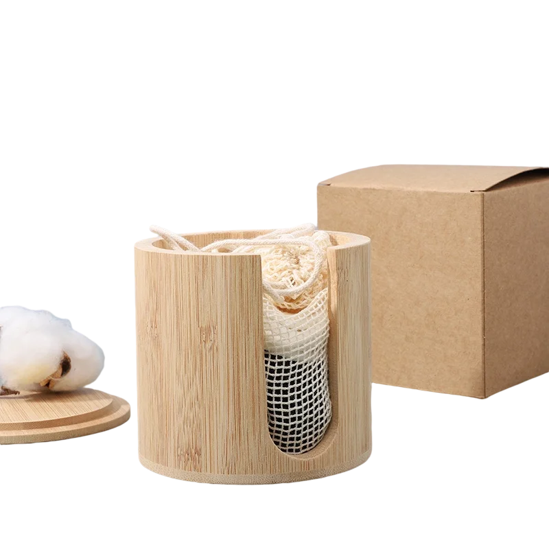 CARE ME Custom Logo Biodegradable Washable Eye/Facial Cotton Pads with Bamboo Tube 8cm Diameter Makeup Removal & Daily Clean