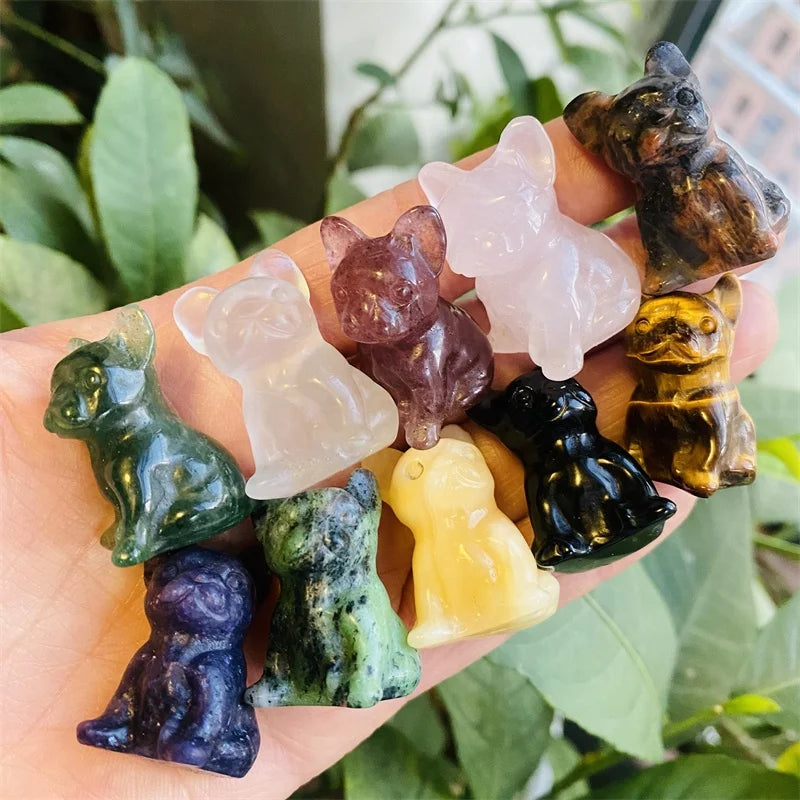 Factory Price Wholesale Crystal Hand Carved Animal Natural Crystal Gemstone Dog for Home Decoration
