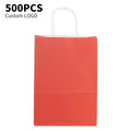 Custom Logo Printed Eco-Friendly Craft Paper Bag with Handle for Food Delivery Takeaway and Gift Giving