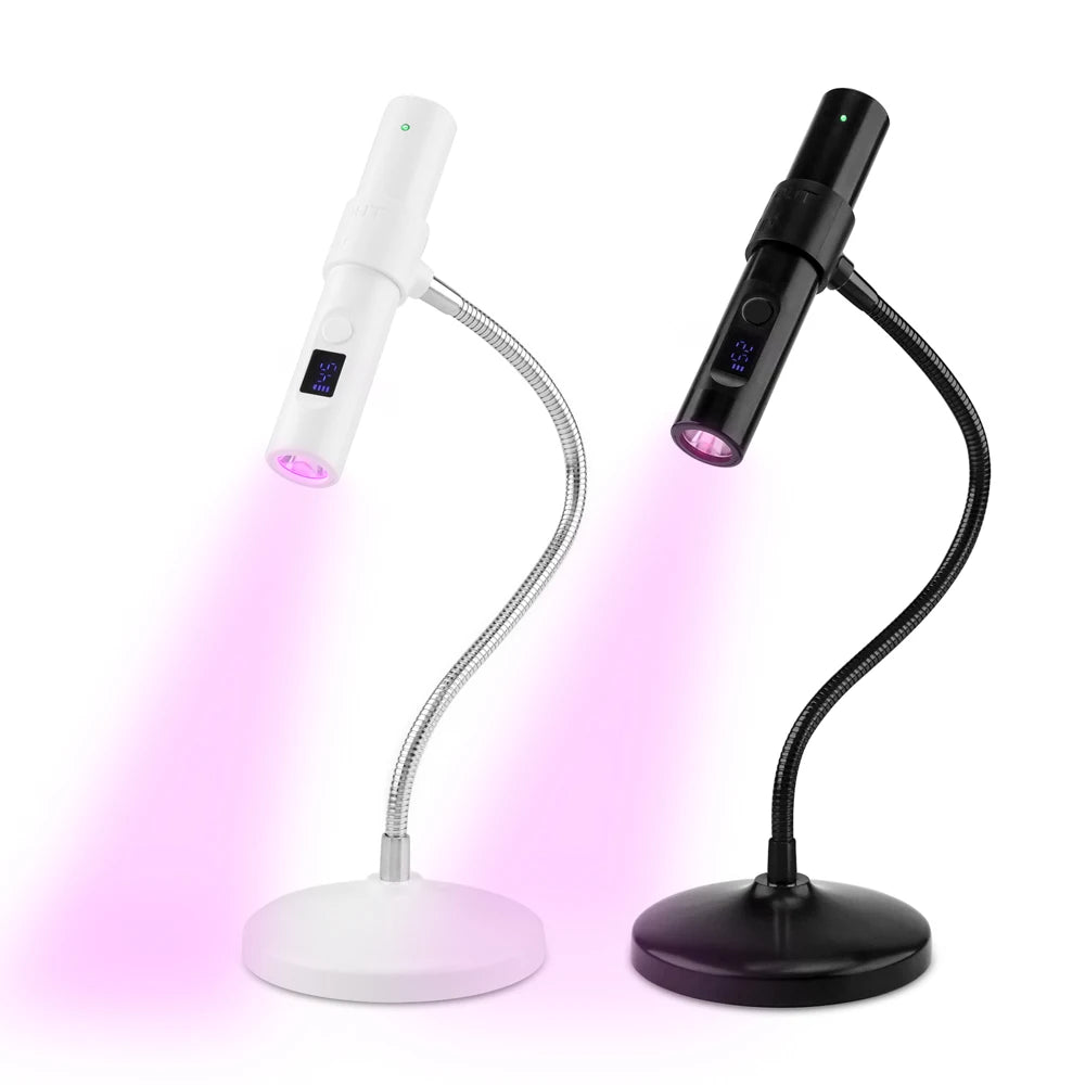 2025 9w Rechargeable Gel Portable Led Mini Nail Lamp with Stand Water Cooling Uv Led Curing  Lash Lamp