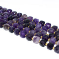 Factory Wholesale Price 100% Natural 8*8mm Faceted Dark Amethyst Loose Gemstone Beads