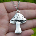 Vintage Classic Zinc Alloy Link Chain Natural Mushroom Pendant Necklace for Men Women Party Jewelry Gifts