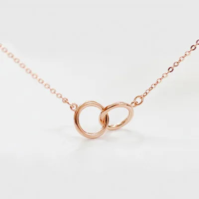 Wholesale New Fashion Jewelry Chain 925 Silver Double Circle Necklace for Women