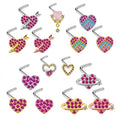 Gaby New Designs Piercing Nose Rings Colorful Heart Shape Nose Ring Wholesale Face Body Jewelry