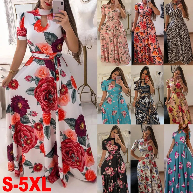 2025 Sexy Digital Printing Fashion Swing Dress Dress