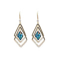 SC Fashion Temperament Shinny Zircon Earrings Statement Rhombus Earrings Diamond Pendant Earrings Jewelry for Women