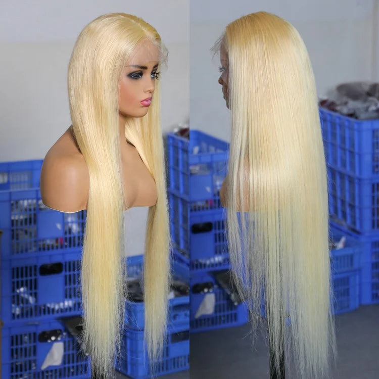 Silky Bone Straight Brazilian Cheap Wigs With Lowest Price 13x4 613 HD Full Lace Wig Human Hair 32 Inch Alibaba Wigs