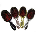 New Design Naturals Eco Friendly Plating Colors Detangling Nylon and Boar Bristle Brush Paddle Wig Hair Extension Brush