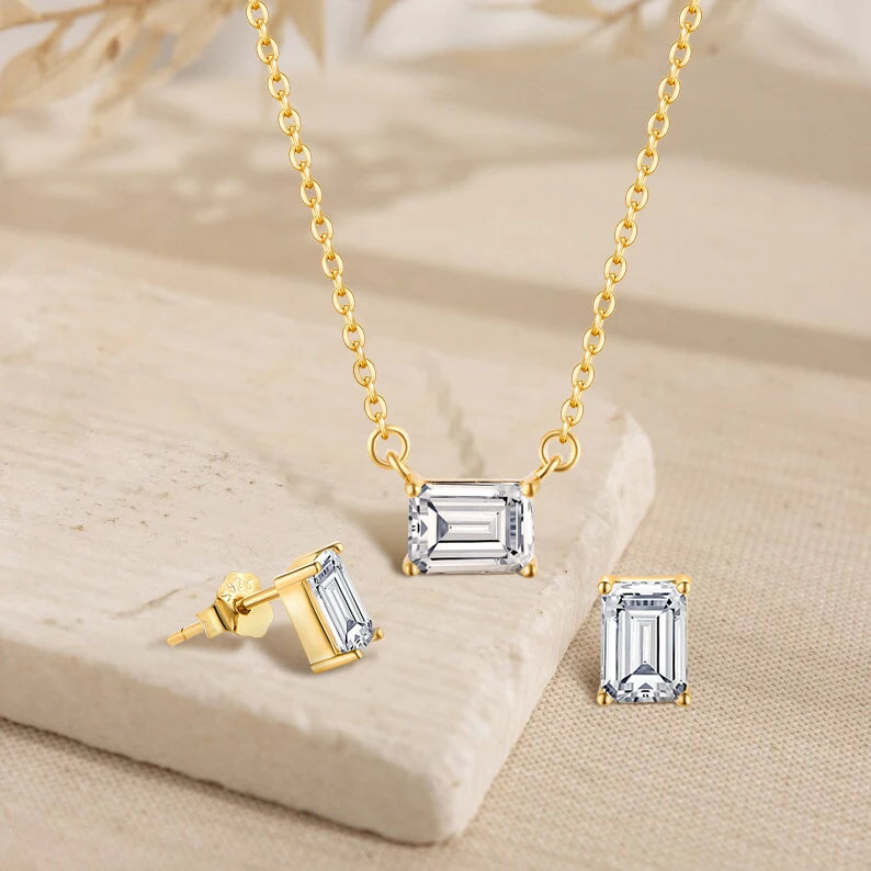 Customization OEM Cubic Zirconia 925 Silver Gold Plated Bridal Party Wholesale Wedding Earrings Necklaces Sets for Women