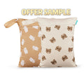 Happy Flute 30*40cm Digital Position Fashion Pattern Tote Beach Bag Reusable Polyester Wet Nappy Bag with 2 Zipper for Babies