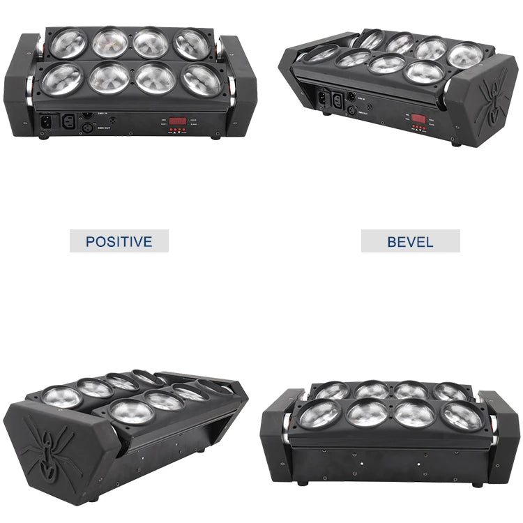 Led 8 Eyes Stage Led Light Moving  Light Beam Spider for DJ  KTV Disco Pub Theater Club Bar