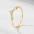 Wholesale Custom Dainty 14K Gold Plated Crown Curved Minimalist Geometric  Cubic Zircon Stackable 925 Sterling Silver Ring