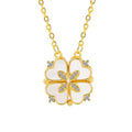 18k Gold Plated Stainless Steel Jewelry Folding Four Heart Clover Pendant Necklace Four Leaf Clover Necklace for Women