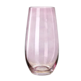 STOCK Wholesale Reusable pink Round Large Glass Vase for Home Decor