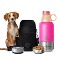 2022 Double Wall 32oz 18/8 Stainless Steel Leak Proof Sports Outdoor Water Bottle with Detachable Steel Dog Pet Cat Bowls