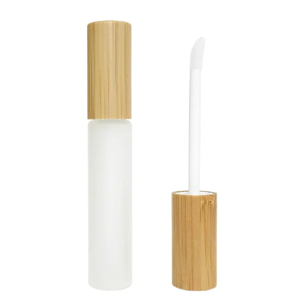 3ml/5ml/10ml  Glass Bamboo Packaging Cosmetic Frosted Bamboo Lip Gloss Balm Tube Empty Mascara Tubes