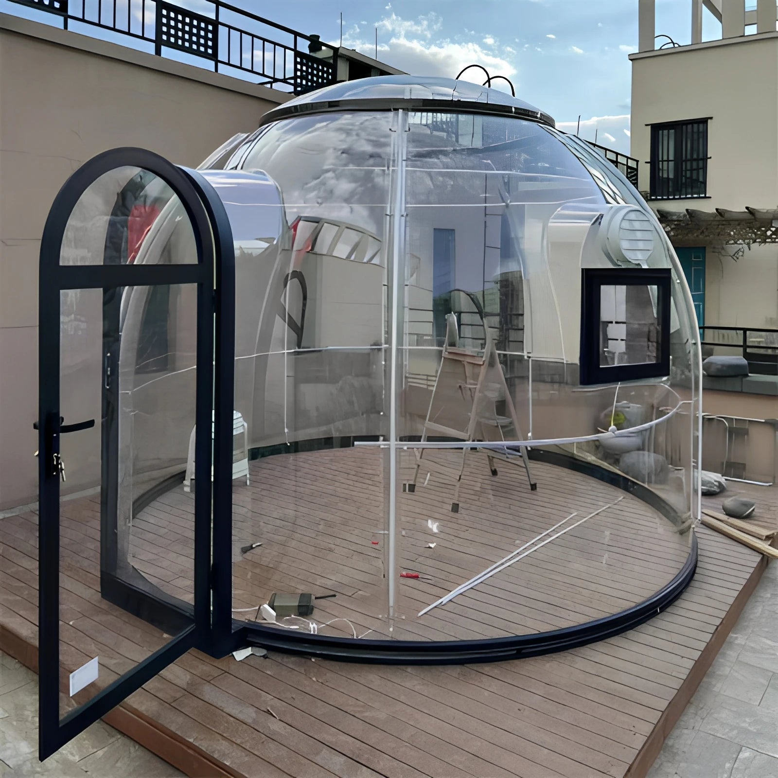 Full House Starry Transparent Aluminium Polycarbonate Plastic Tent Hotel Bubble Exhibition Tents