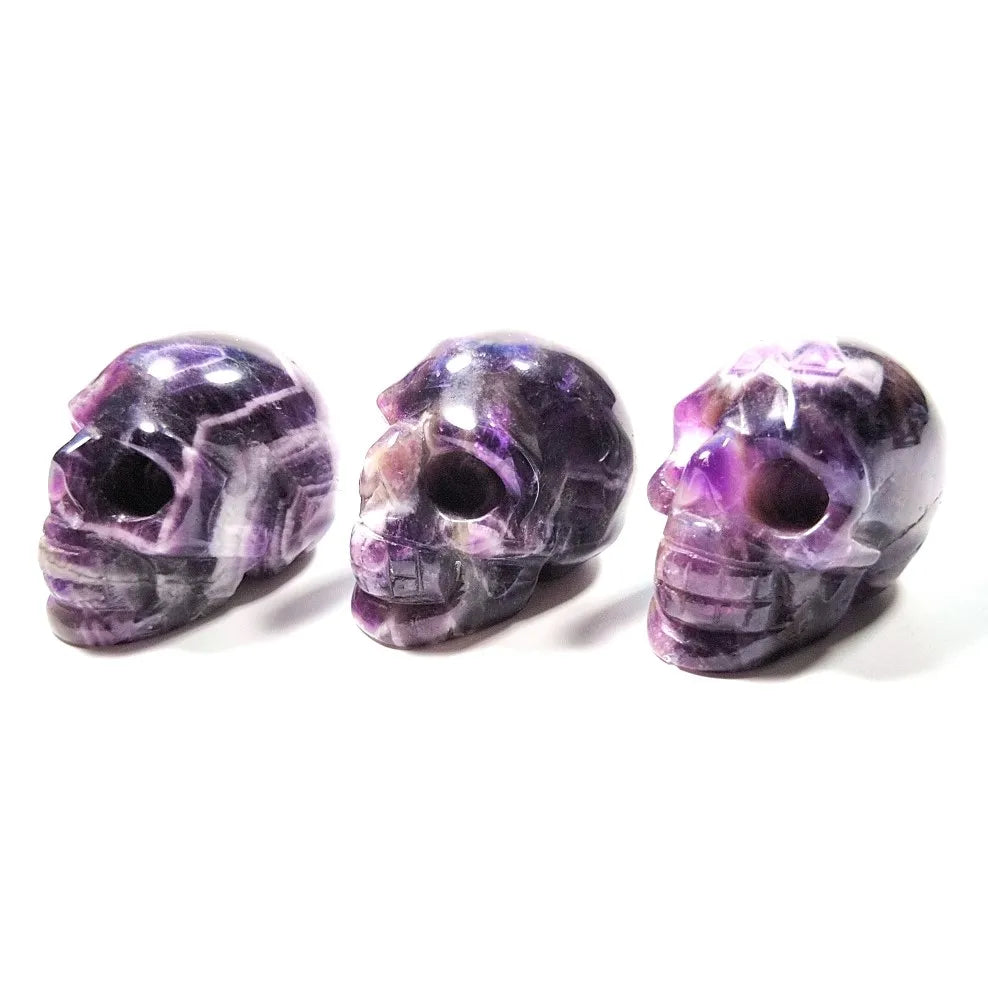 HY Wholesale China Unique Healing Gemstone 2 Inch Carving Skulls Amethyst Skulls Carved Crafts